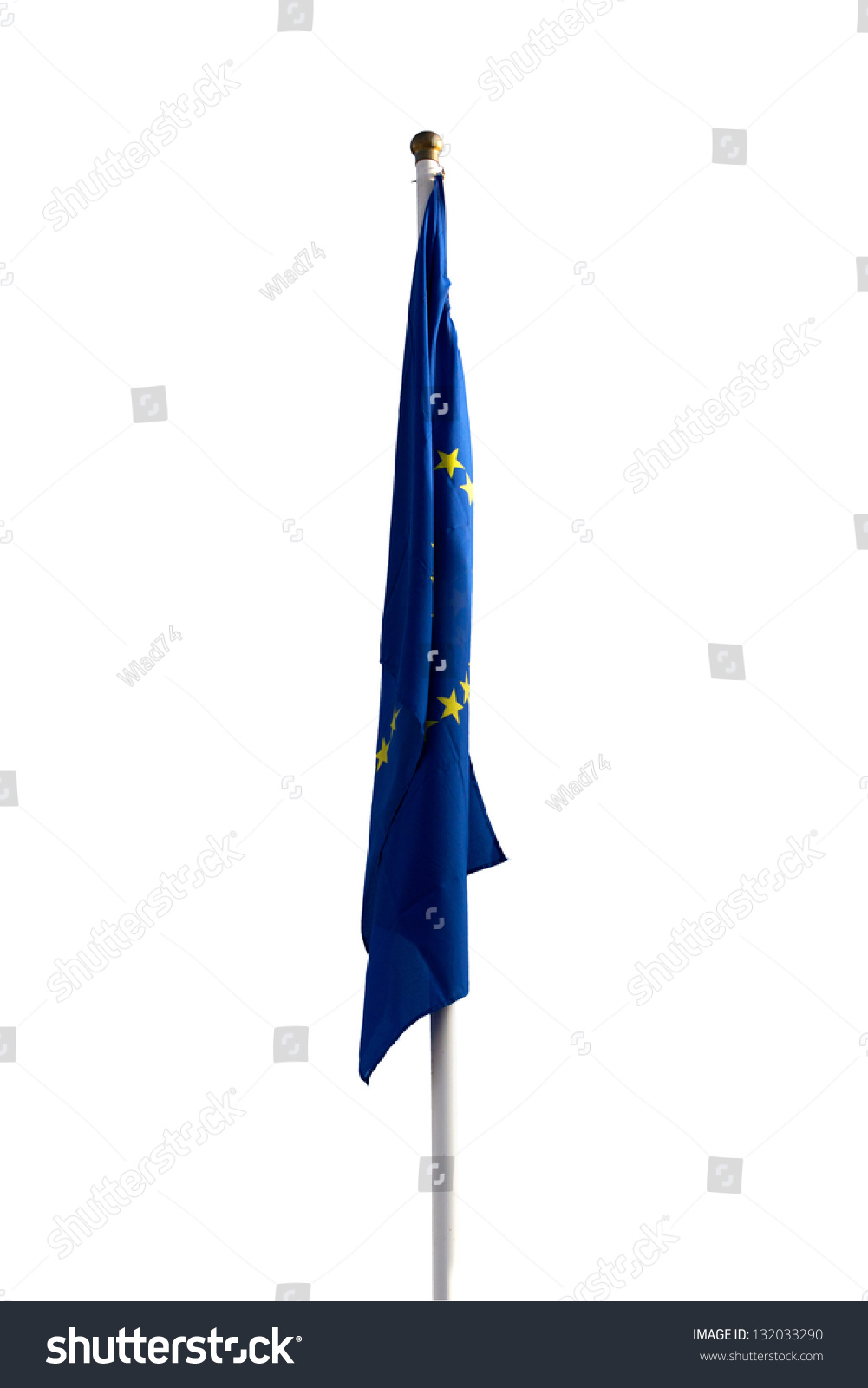 跛行欧盟旗帜白色背景上无风-符号\/标志-海洛创