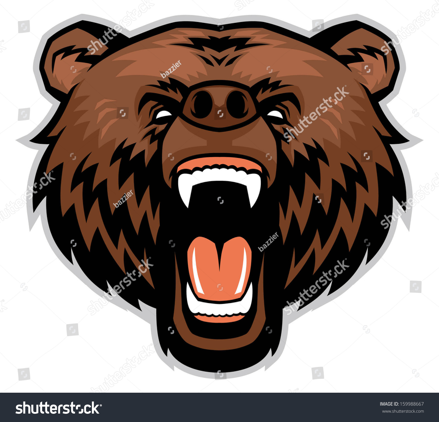 angry brown bear head