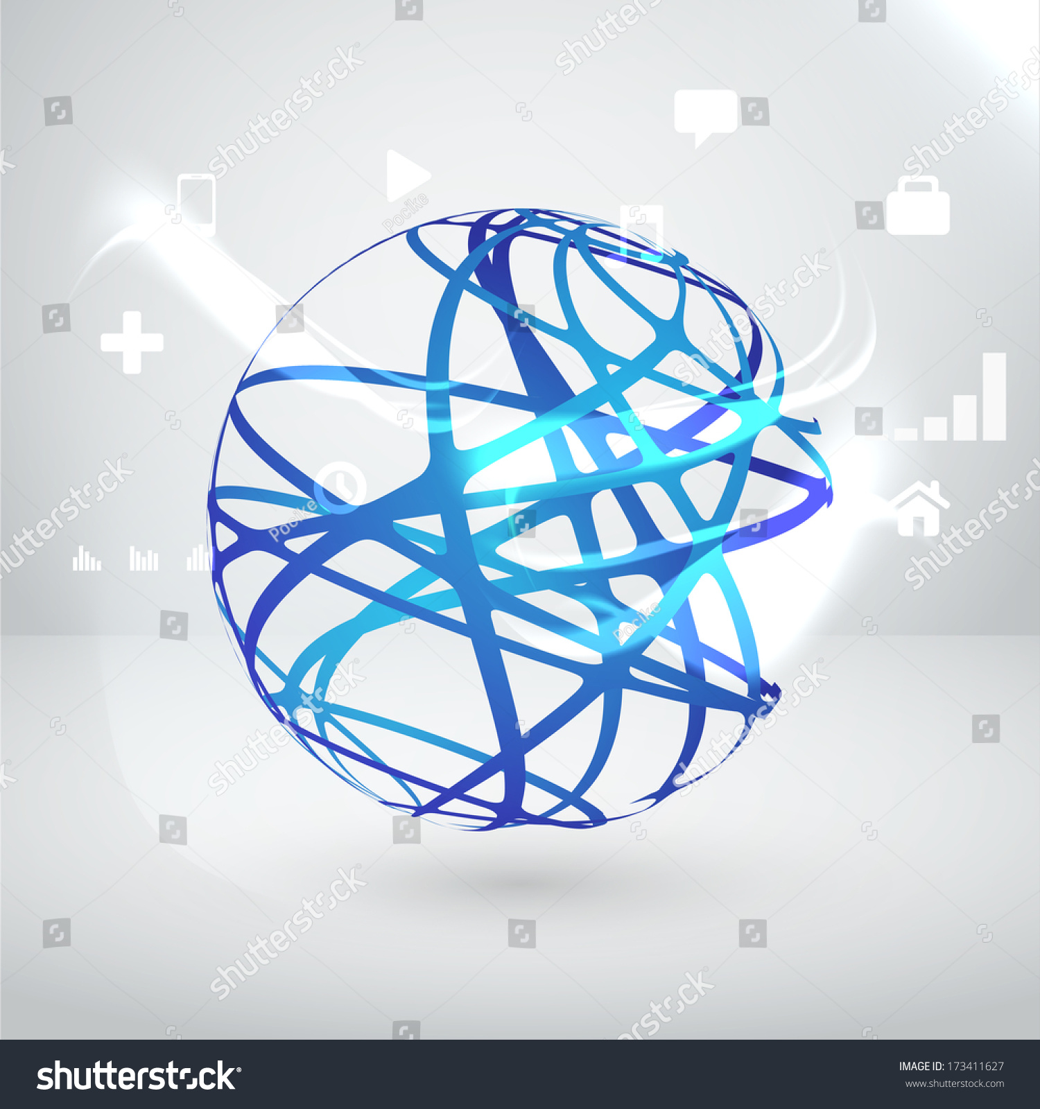 地球轨道,矢量插图-符号\/标志,抽象-海洛创意(H