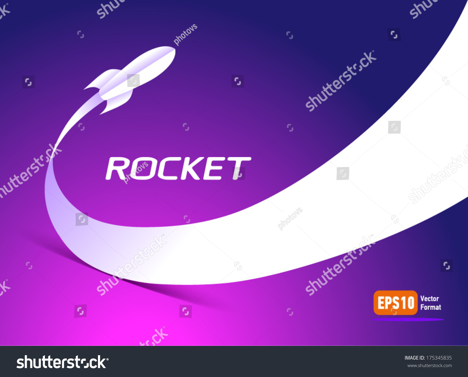 宇宙火箭起飞飞宇宙飞船剪影元素紫色背景-交