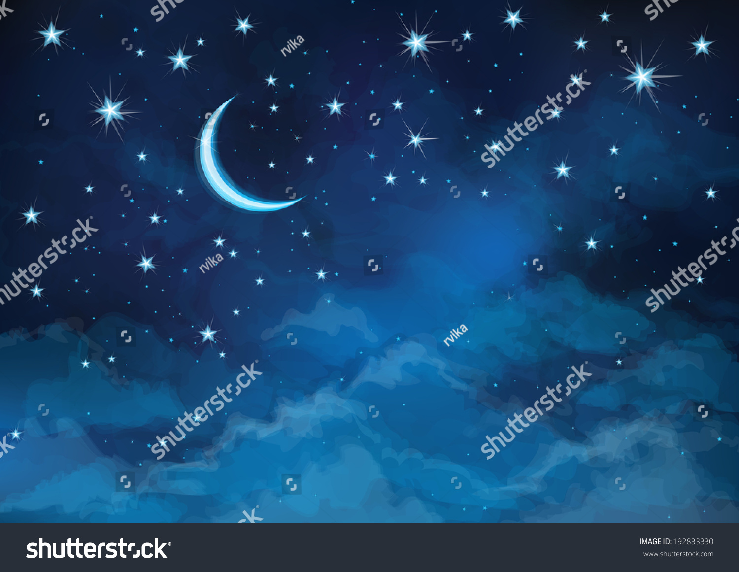 向量夜空背景星星和月亮.图片
