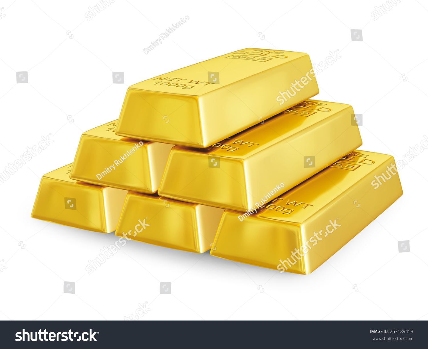 gold bars bullions pyramid isolated