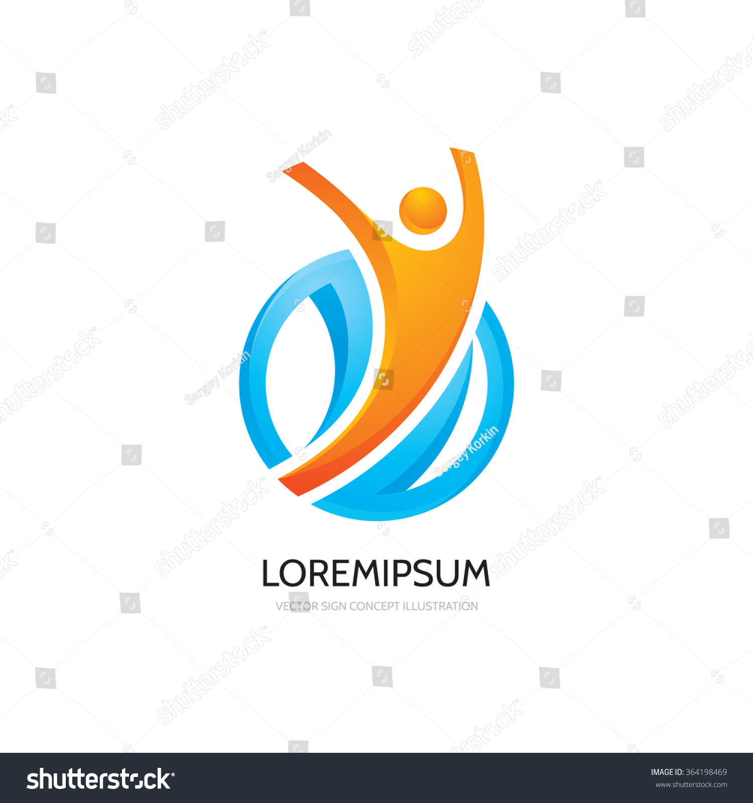 human character vector logo concept illustration.