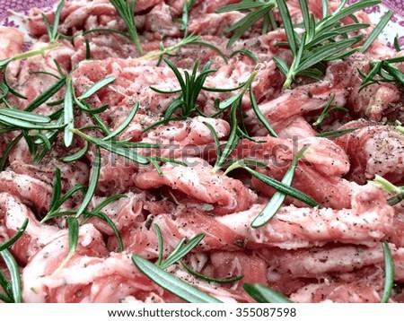 sliced lamb meat