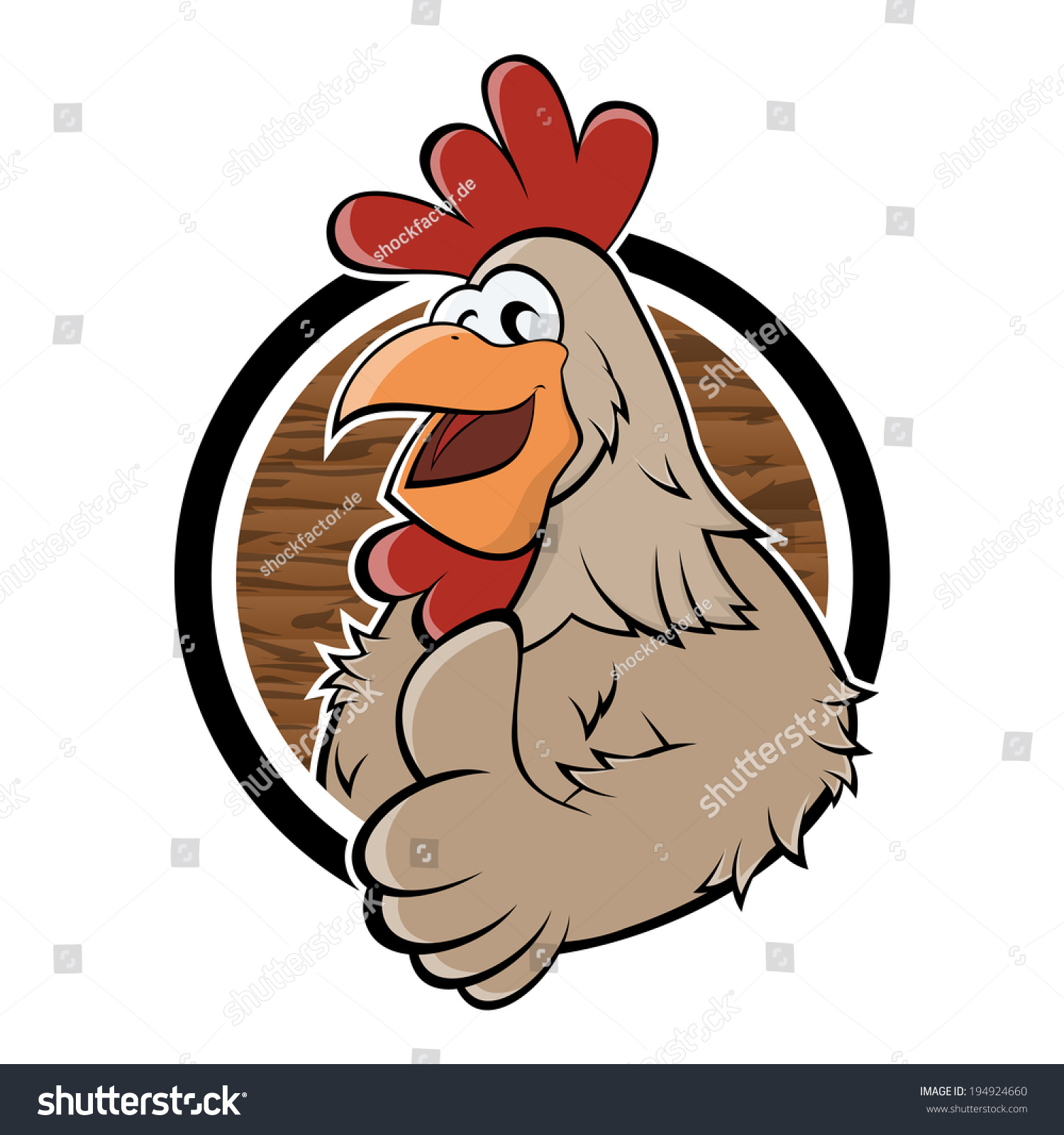 有趣的卡通鸡一个徽章-动物/野生生物,符号/标志-海洛创意(hellorf)