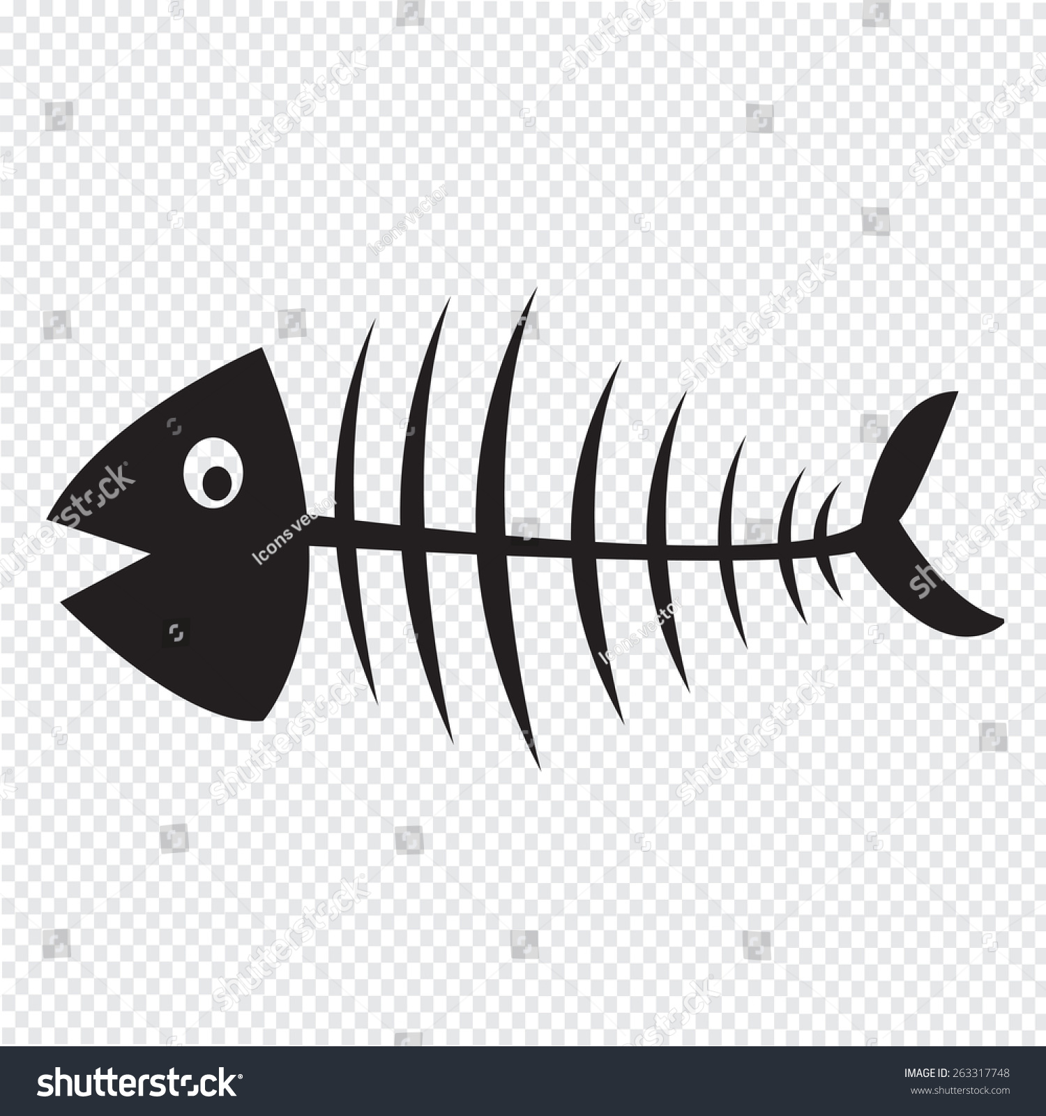 鱼的骨架-符号/标志,抽象-海洛创意(hellorf)-shutterstock中国独家