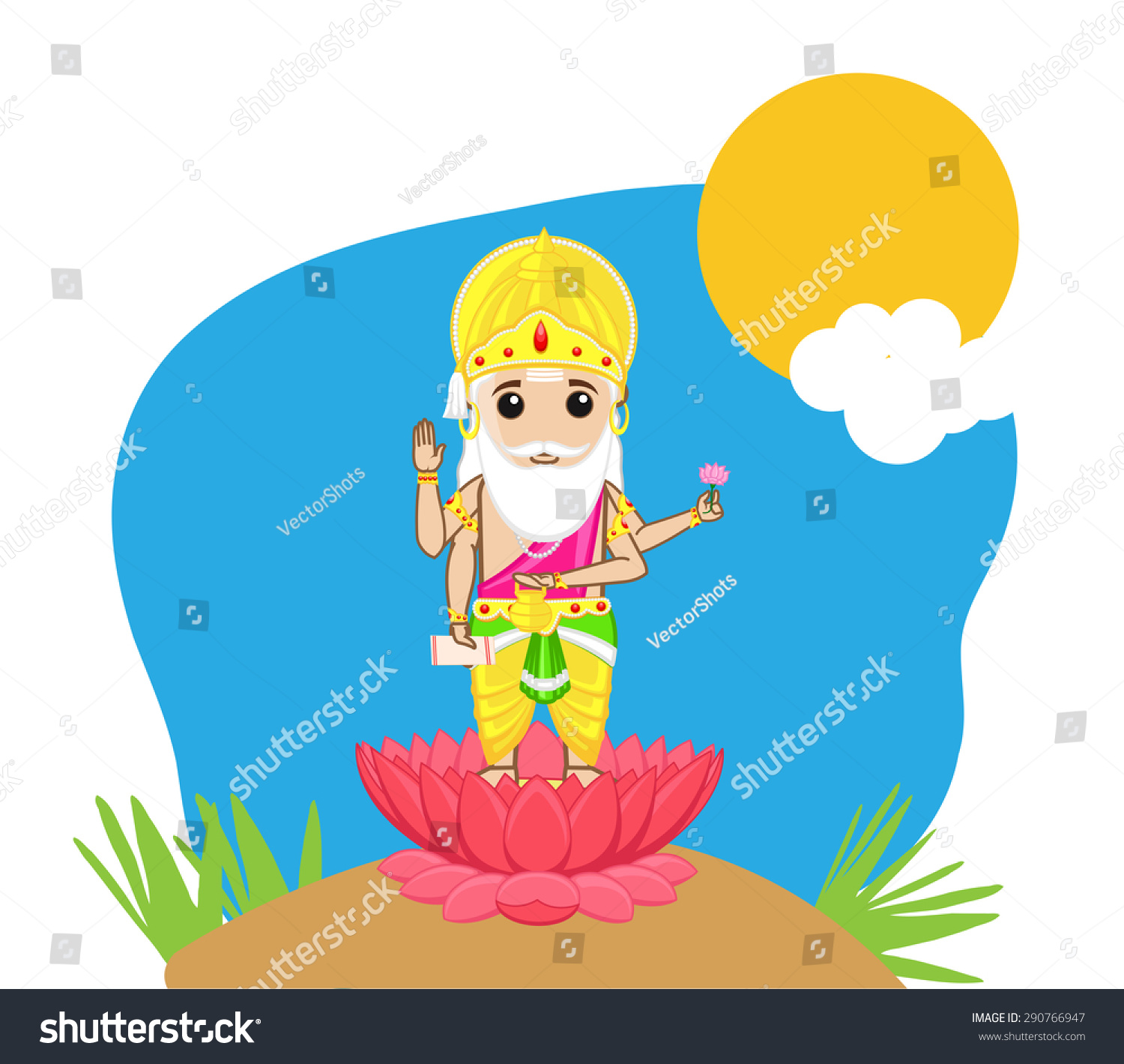 印度教的神-主梵天-宗教-海洛创意(hellorf)-shutterstock中国独家