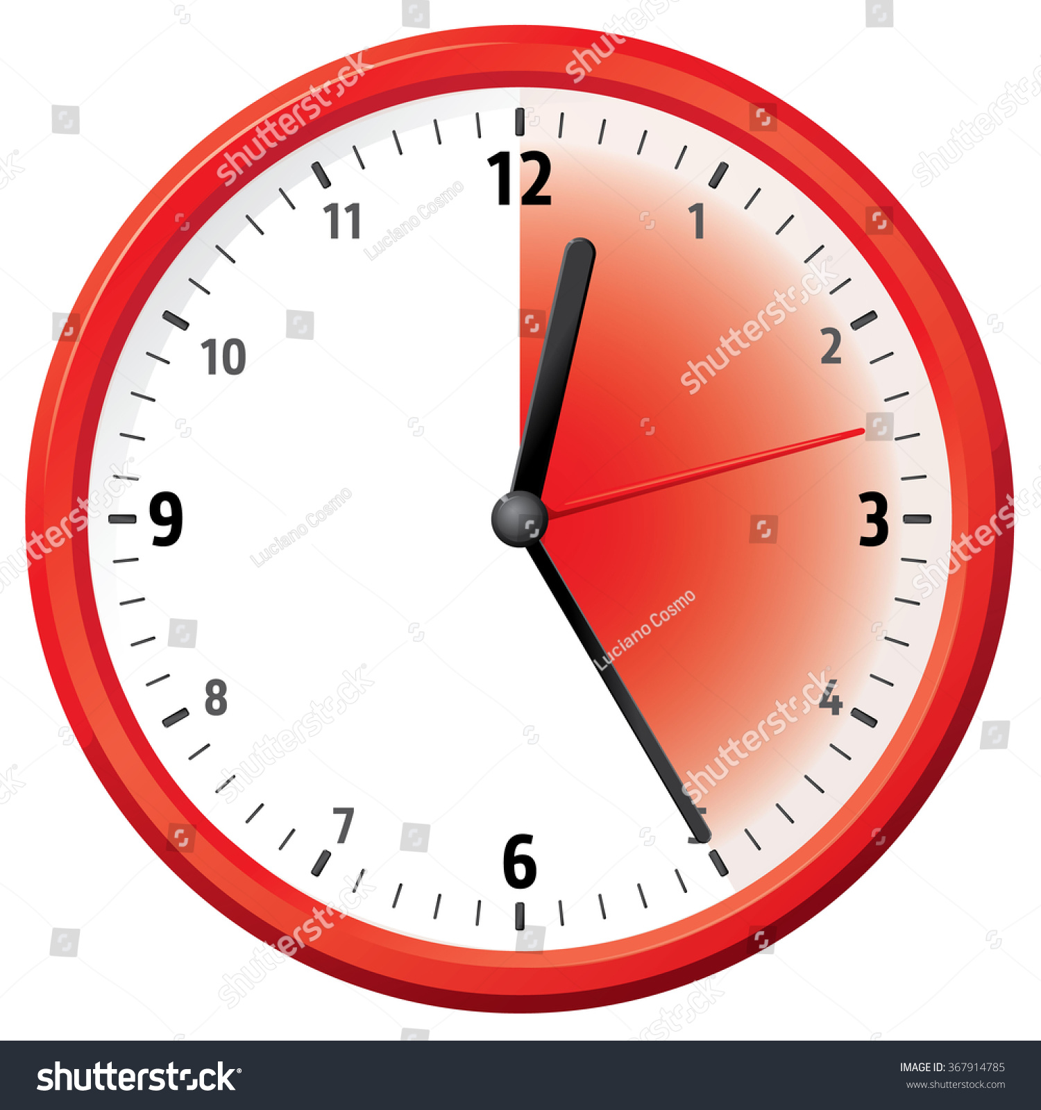illustration of a clock marking twenty five minutes.